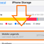 iPhone Settings General iPhone Storage Scroll Down