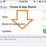 iPhone Settings iTunes and App Store Scroll Down