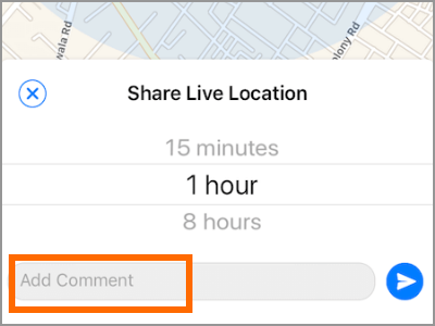 iPhone Whatsapp Share Live Location Add Comment