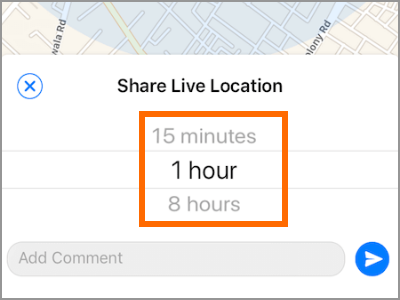 iPhone Whatsapp Share Live Location Button Choose Time