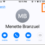 iPhone home Phone Contacts Choose Contact Edit Link Button