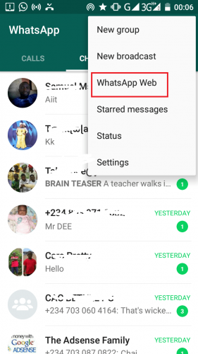 use whatsapp web