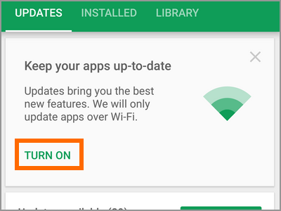 Android Playstore Apps and Games Keep Your Apps to Date Turn ON