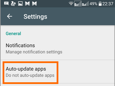 Android Playstore Menu Upward Swipe Settings Auto update Apps