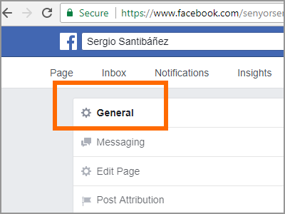 Facebook Page Settings General