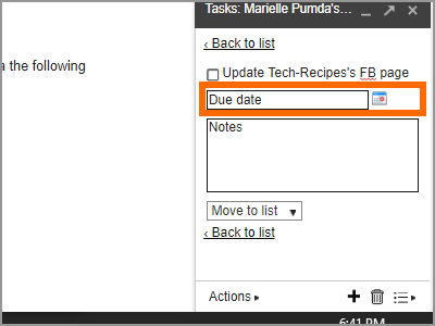 Gmail Menu Google Task Details Enter Due Date