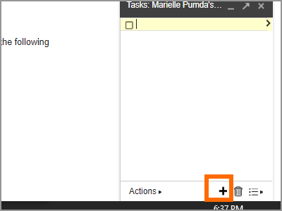 Gmail Menu Google Task add a task