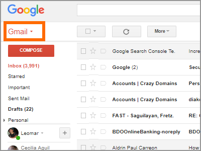 Gmail Menu