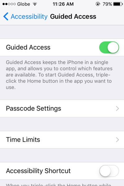 Guided Access Enabled