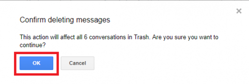 empty gmail trash