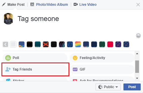 tag on facebook