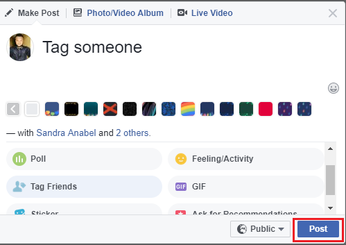 Tag friends clearance in facebook