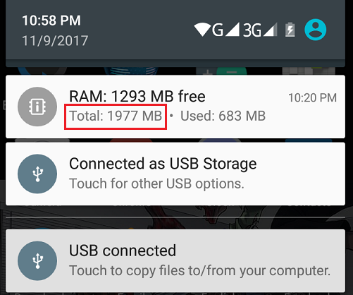 check ram on android