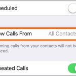 Settings Do not Disturb Allow Calls From