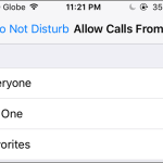 Settings Do not Disturb Allow Calls From Page