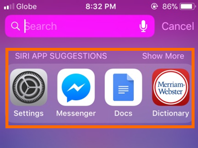 iPhone Search Siri App Suggestions