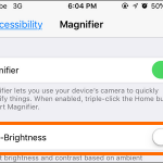 iPhone Settings Accessibility Magnifier Auto Brightness