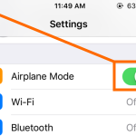 iPhone Settings Airplane Mode Switched ON