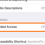 iPhone Settings General Accessibility Guided Access