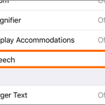 iPhone Settings General Accessibility Speech