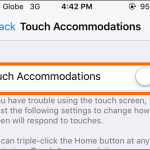 iPhone Settings General Accessibility Touch Accommodations Swich