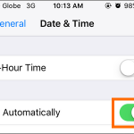 iPhone Settings General Date and Time Set Time Automatically