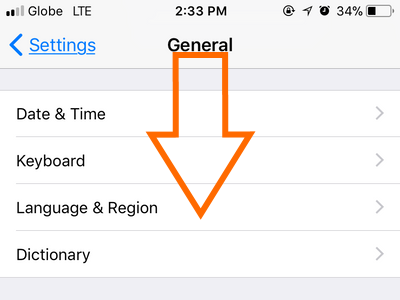 iPhone Settings General Scroll Down