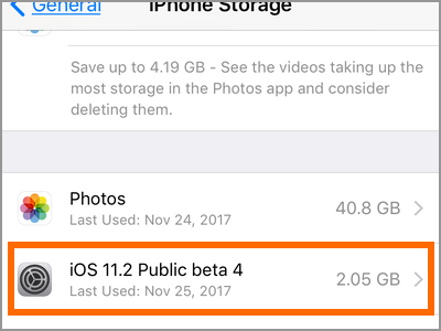 iPhone Settings General Storage iOS Download