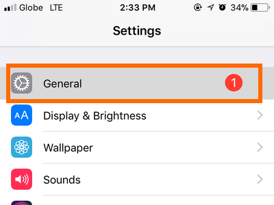 iPhone Settings General