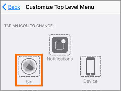 iPhone Settings Top Level Menu Choose Button