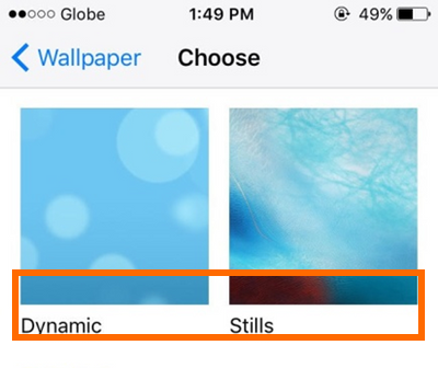 iPhone Settings Wallpaper Choose New Wallpaper Dynamic or Stills