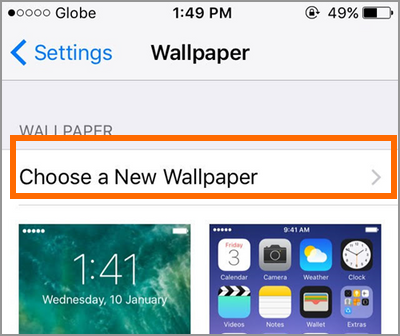 iPhone Settings Wallpaper Choose New Wallpaper