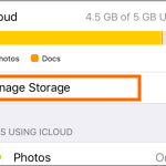 iPhone Settings iCloud Manage Storage
