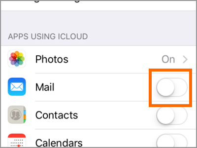 iPhone Settings iCloud Manage Storage Apps Switch