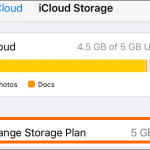 iPhone Settings iCloud Manage Storage Change Storage Plan