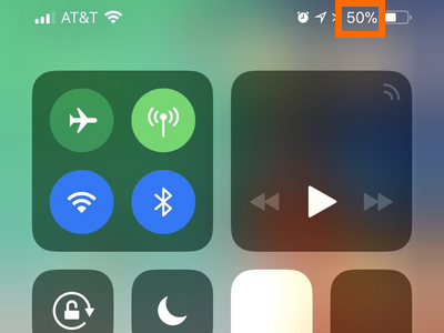 iPhone X Control Center Showing Battery Percentage