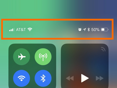 iPhone X Control Center With Status icon