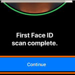 iPhone X Face ID and Passcode Setup Face ID Continue