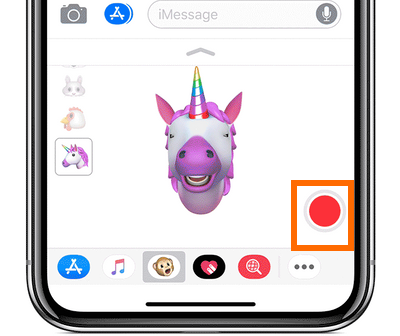 iPhone X Message App Animoji Record