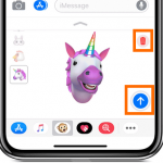 iPhone X Message App Animoji Send and Delete Buttons