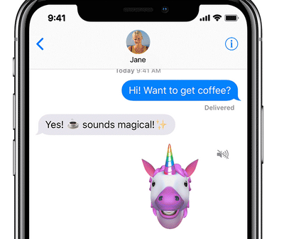 iPhone X Message App Animoji Sent