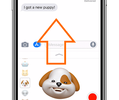 iPhone X Message App Animoji Sticker Drag