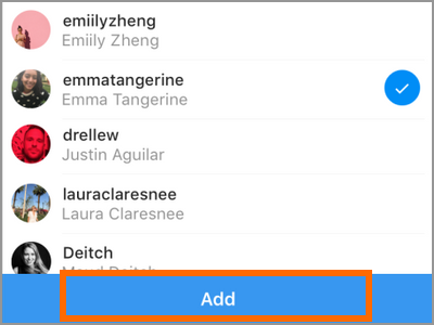 instagram Start Live Video Tap a friend name Add button