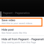 Facebook App Post Drop Down Arrow Save Video