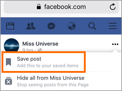 Facebook Search Posts Save Post