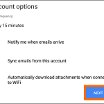 Gmail app account add account other email options NEXT