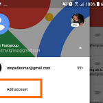 Gmail app account add acount button