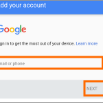 Gmail app accounts Add Gmail enter username