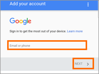 Gmail app accounts Add Gmail enter username