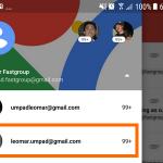 Gmail app accounts display Added Gmail account
